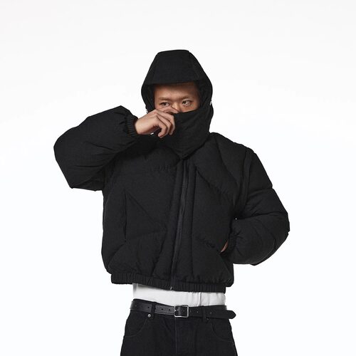 冬季连帽立领重磅棉服
