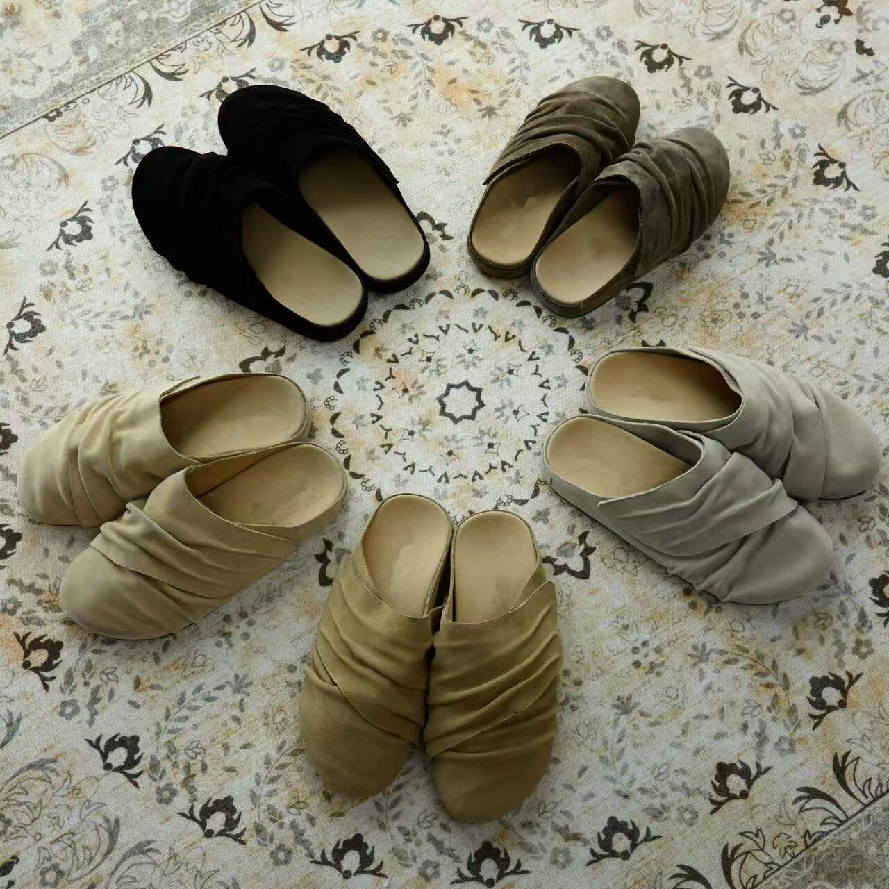 OaOO “行者”褶皱麂皮勃肯鞋休闲百搭半拖拖鞋包头鞋夏季男女,流行男鞋,休闲板鞋,淘宝优惠券,粉丝福利购,淘宝优惠卷