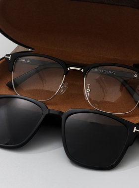 开车磁吸墨镜套镜男半框夹片偏光太阳眼镜可配近眼镜框双层TF5683