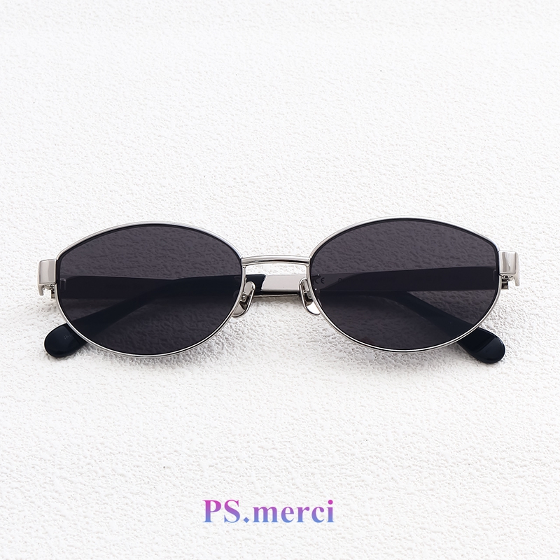Ps.merci花儿与少年秦岚椭同款圆形复古墨镜女配近视太阳镜nocap
