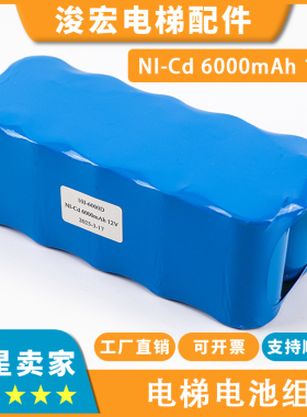 电梯电池组NI-Cd 6000mAh 12V适用东芝CV190电梯夹绳器电池组配件