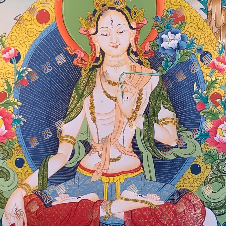 H66白度母White tara唐卡绘画高清喷绘临摹电子图片素材