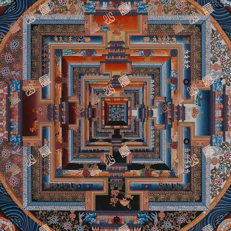 J4真言曼荼罗坛城Mantra mandala唐卡绘画高清电子图片素材