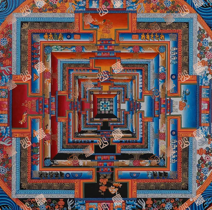 J14真言曼荼罗坛城Mantra mandala唐卡绘画高清电子图片素材
