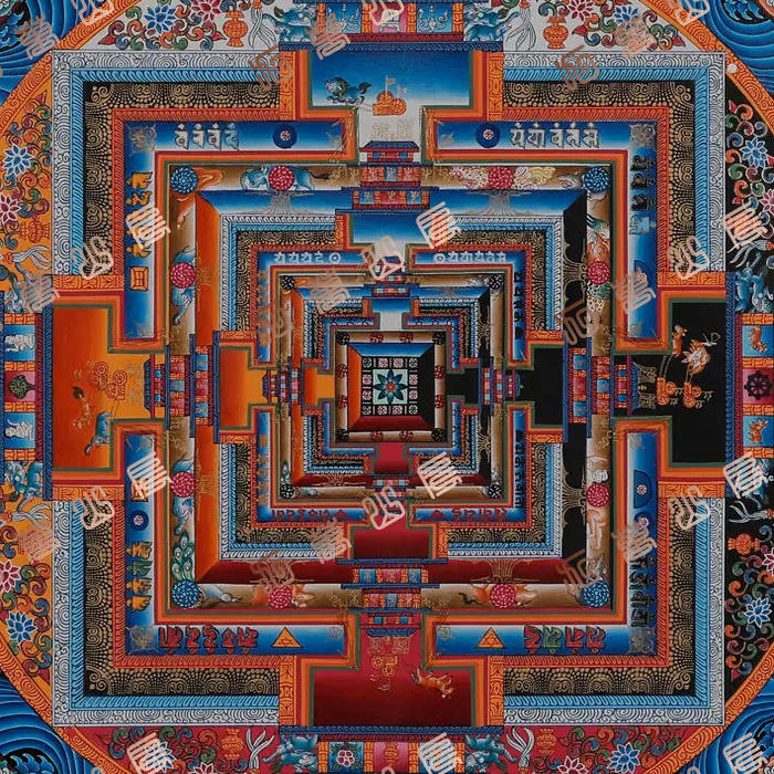 J3真言曼荼罗坛城Mantra mandala唐卡绘画高清电子图片素材