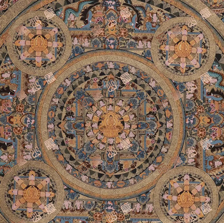 J22真言曼荼罗坛城Mantra mandala唐卡绘画高清电子图片素材