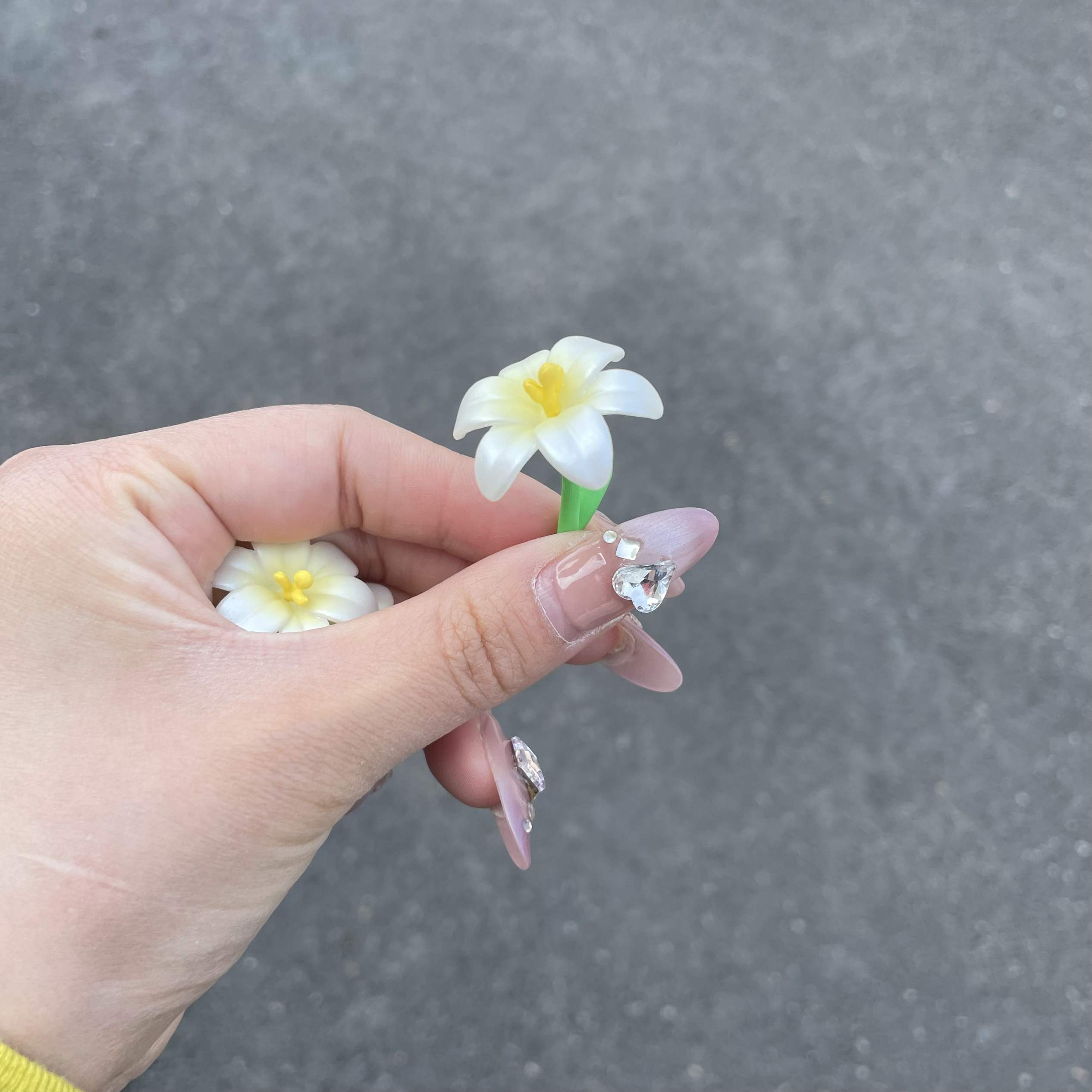 百合花散货pvc材质可爱卡通diy材料手机壳配件