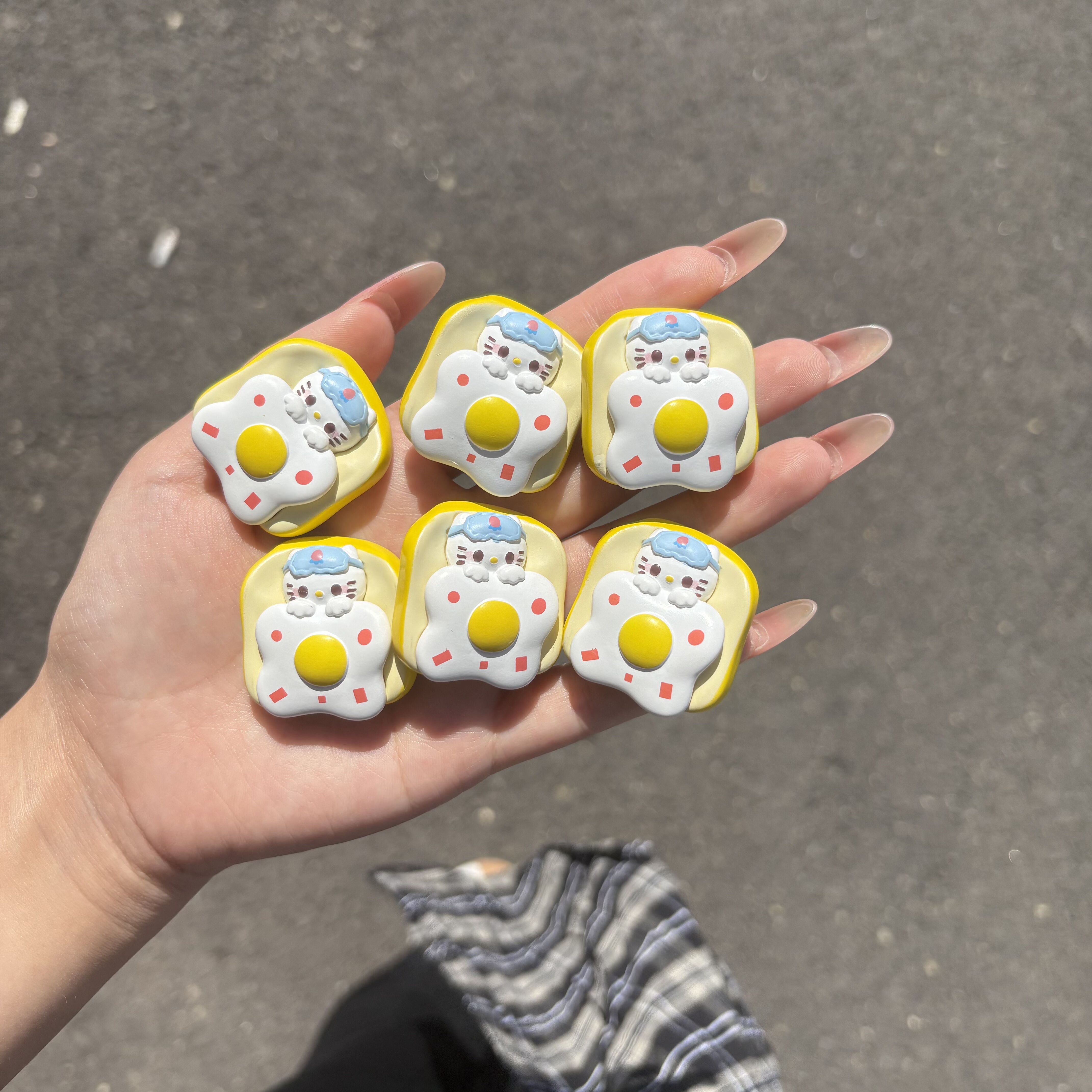 Pvc仿真荷包蛋kt公仔滴胶奶油胶手机壳挂件串珠手作diy