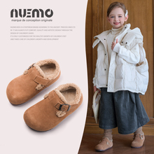 NUEMO童鞋~秋冬季儿童加厚勃肯鞋女童加绒小皮鞋真皮豆豆鞋男棉鞋