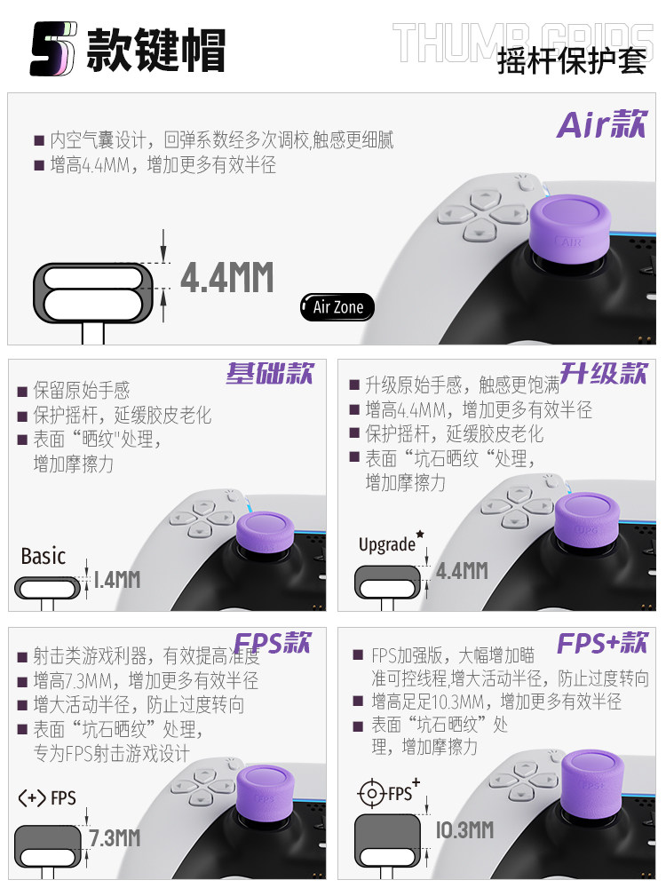 HEMUSI는 PS5|PS4 핸들 로커 캡 PS5 하이하이닝 캡 FPS|TPS 닭 먹는 아티팩트 미끄럼 방지 손 땀 방지 마모 방지 하이하이닝 키캡 보호 캡 NS PRO 핸들 키캡에 적합합니다