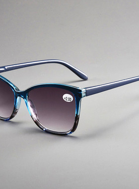 ZK1714新款太阳老花镜女欧美时尚猫眼墨镜超轻高清老视镜灰色眼镜