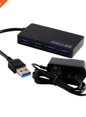 Powered 4-Port USB .0 Hub 5Gbps Compact for PC Mac Laptop D