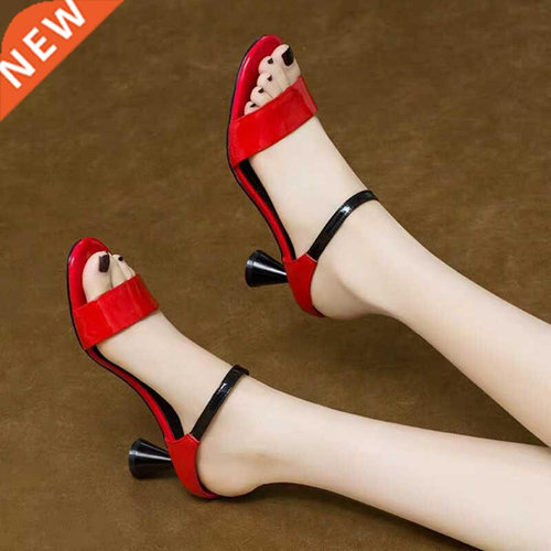Patent Leather Sandals Women Fashion Korean Version of High