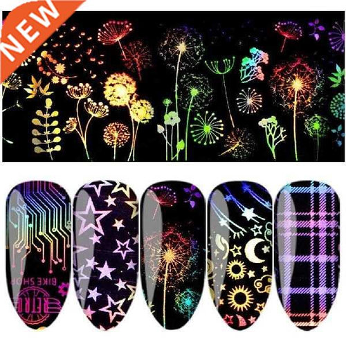 2020 Halloween Xmas Starry Sky Flame Nail Art Stickers
