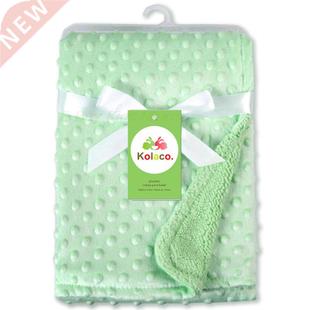 Newborn Thermal Soft Fleece Blankets Winter Autumn Green Sol