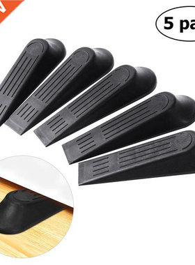 *WINOMO 5pcs Door Stop Stoppers Door Block Wedges (Black)