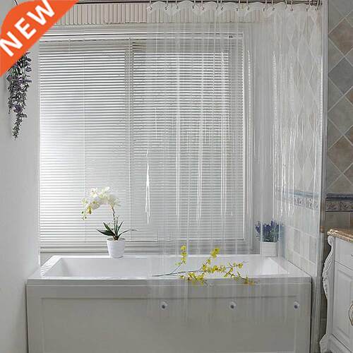 Clear Shower Curtain Waterproof White Plastic Bath Curtains