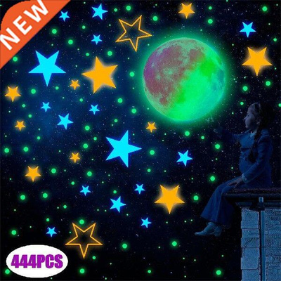 Wall Sticker Colorful Luminous Stars Dots Moon Fluorescent