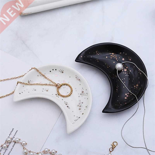 Ceramic Jewelry Storage Tray Creative Home Moon Shape