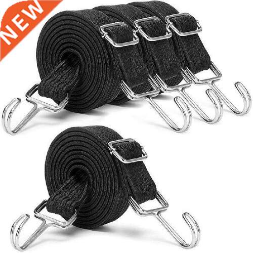 Adjustable Bungee Cords with Hooks Set,2M Long Flat Heavy