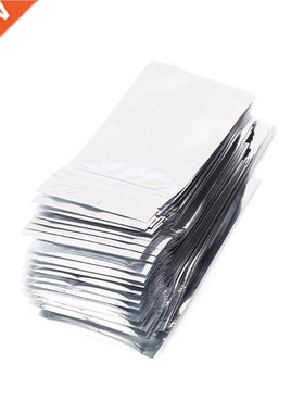 50 Pcs 7x13cm Silver Aluminum Foil Mylar Recloeable Ziplock