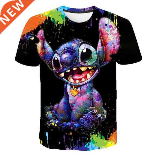 New Summer 3d Printed Men's T-shirt Anime Stitch Casual Kids