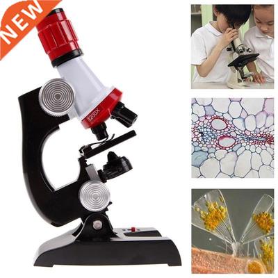 Kids Microscope Kit Science Lab LED 100-1200X Biological Mic