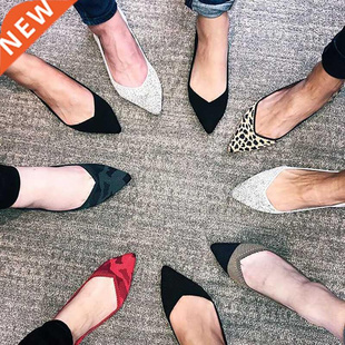 Pointed Toe Ballet Flats Women 30 Colors Slip on Ladies Flat
