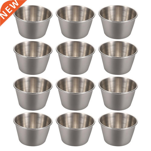 12Pcs Stainless Steel Dipping Plate Mini Dipping Bowl Set