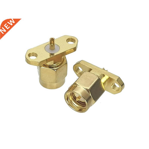10Pcs Connector SMA Male Plug 2-Holes Flange Solder Deck Mou
