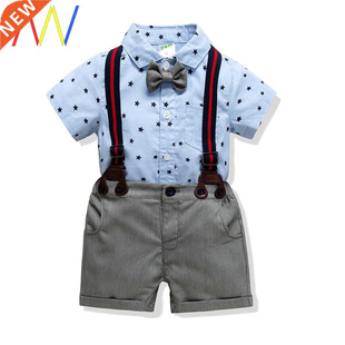 Summer clothes suit gentleman romper newborn dress baby boy