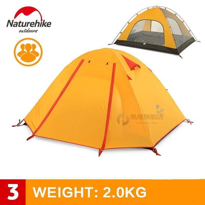 3-4 Person Camping Tent Double Layers Aluminum Rod 3 Season