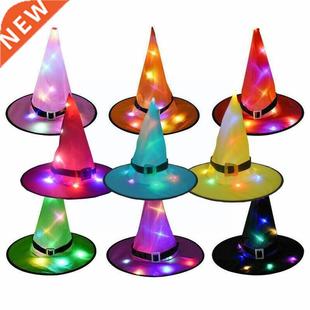 For Home Garden 1PC Hat Decoration Witch LED Halloween