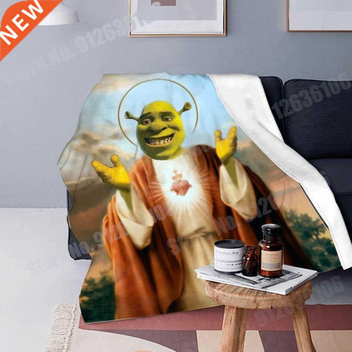 Easter Shrek Flannel Blanket Funny Cartoon Print Boho Home