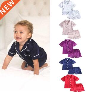 2022 New Summer Children Clothes Pajama Set Stain Silk Soft