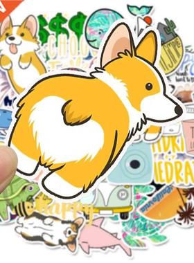 Cute Laptop ickers 50 PCS Cartoon Simple Tablet Decals For