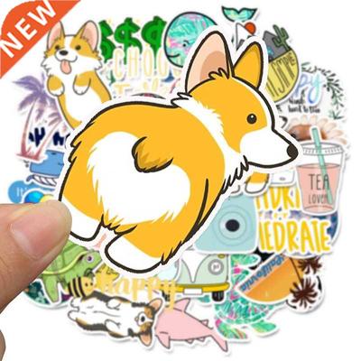 Cute Laptop ickers 50 PCS Cartoon Simple Tablet Decals For
