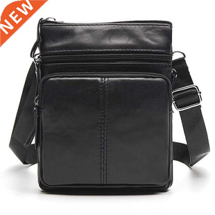Messenger Bag Men's Shoulder Genuine Leather Bags Flap Small