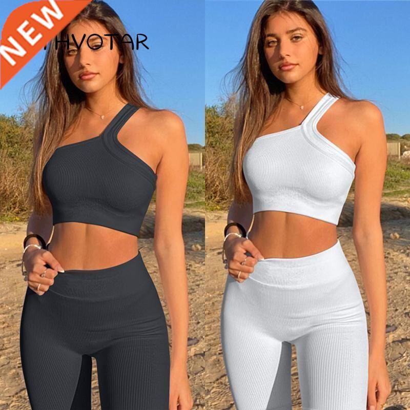 2022 New 7Piece Seless Yoga Set Women Fitness Suits Crop T