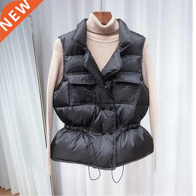 Winter Down Vest Women Short Vest Windbreaker Lightweight Co