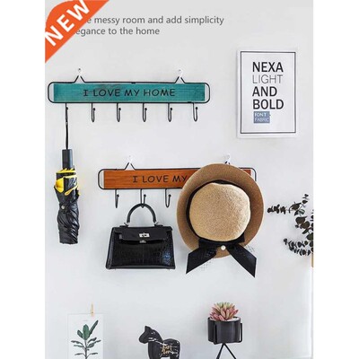 4/5/6Pcs Hook Wooden Wall-mounted Shelving Hang Storage Rack