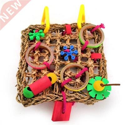 Bird Climbing Net Parrot Woven Toys Seagrass Biting Hanging