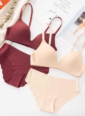 Seamless Bra Set for Women Underwear Push Up Wireless Linger
