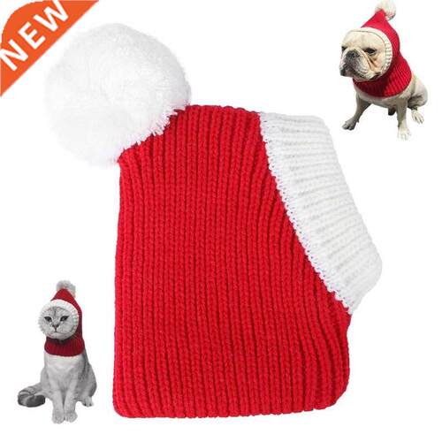Cat Christmas Hat Elastic Knitted Winter Warm Scarf with