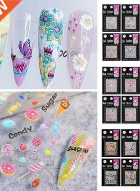 6Pcs/Set Nail Sticker Non-Fading Nail Foils Chocolate