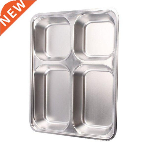 Stainless Compartment Trays 3 Compartment Plate Silver Set