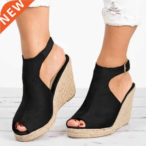 Plus Size 35-43 Platform Sandals Wedges Shoes For Women Heel