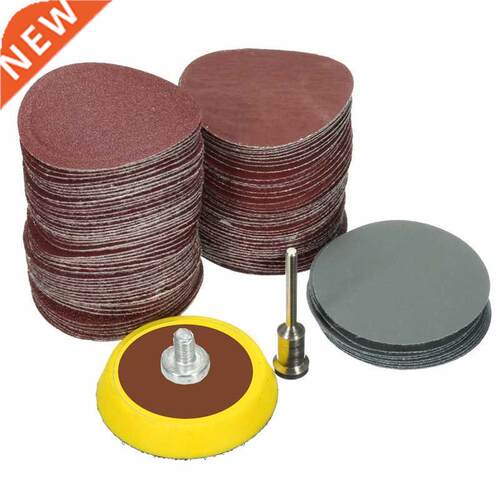 100pcs 25mm/1inch Sandpaper + 1pcs 1inch Hook Loop Backer Pl
