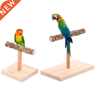 Wooden Bird Perch Table Stand Natural Wood Branch T-shape