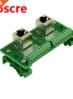 RJ45 Breakout Board with 2 RJ45 Jacks and 2 *8pins terminal